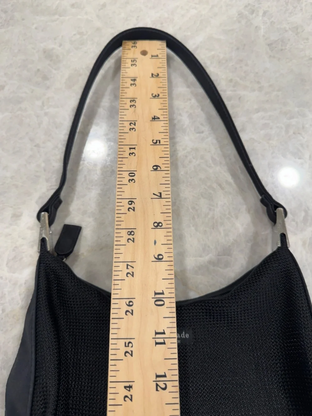 Kate Spade Black Shoulder Woven Nylon Bag Vintage Y2k